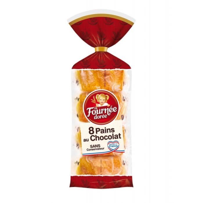 LA FOURNEE DOREE - Pains Au Chocolat Au Beurre Frais 360G - Lot De 4