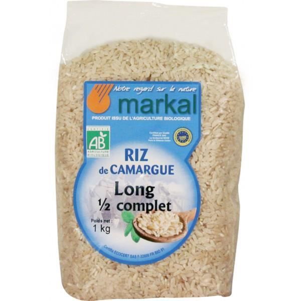 Riz long demi,complet Camargue, 1kg, Markal