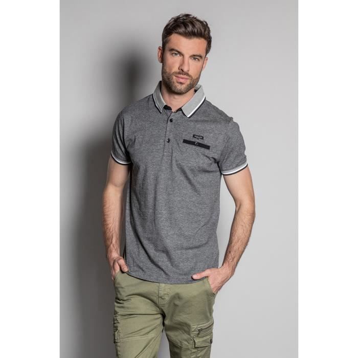 Polo à bords contrastés DREXLER Grey