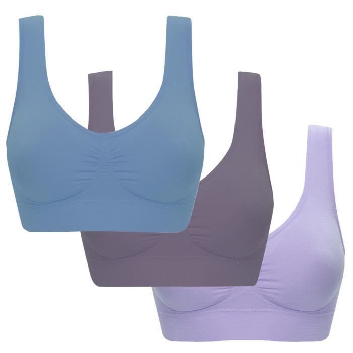 Femmes Pure Color Plus Size Ultra-mince Large Bra Bra Sports Bra Full Bra Cup Tops ZHB200325493S_frice