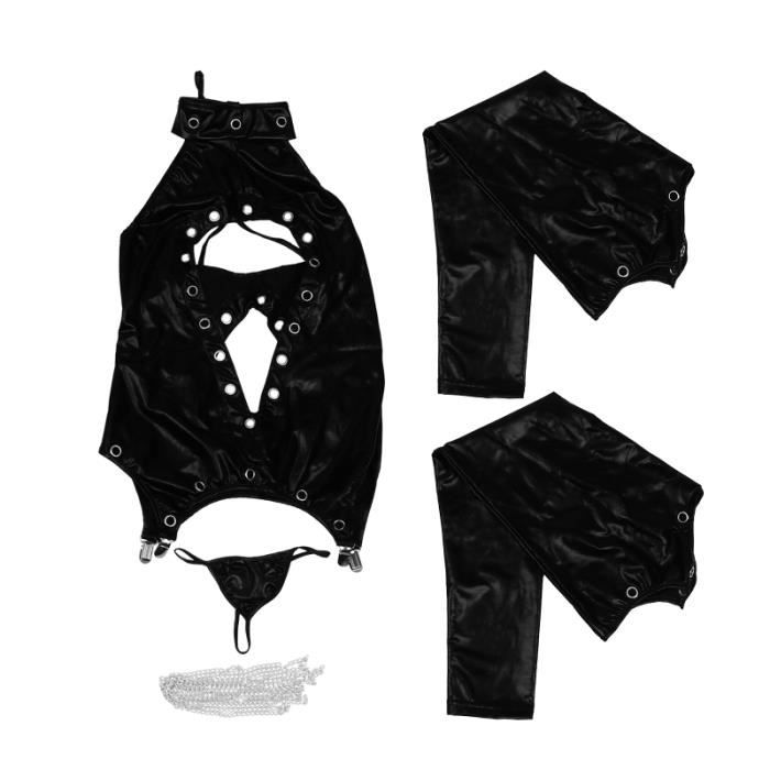 1 Set Femmes Sexy Sous-Vêtements Body Femme En Cuir Érotique Dos
