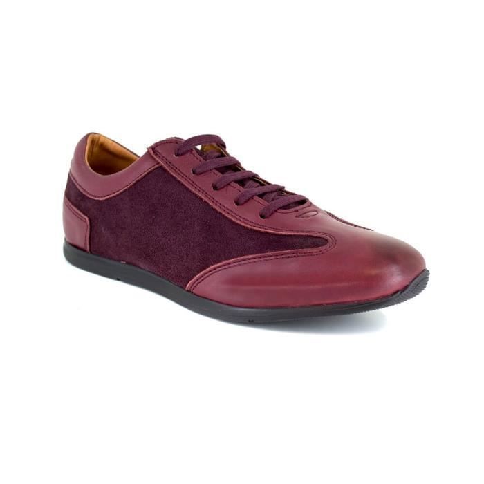 Basket Homme J.Bradford Cuir Bordeaux JB-JABIRO