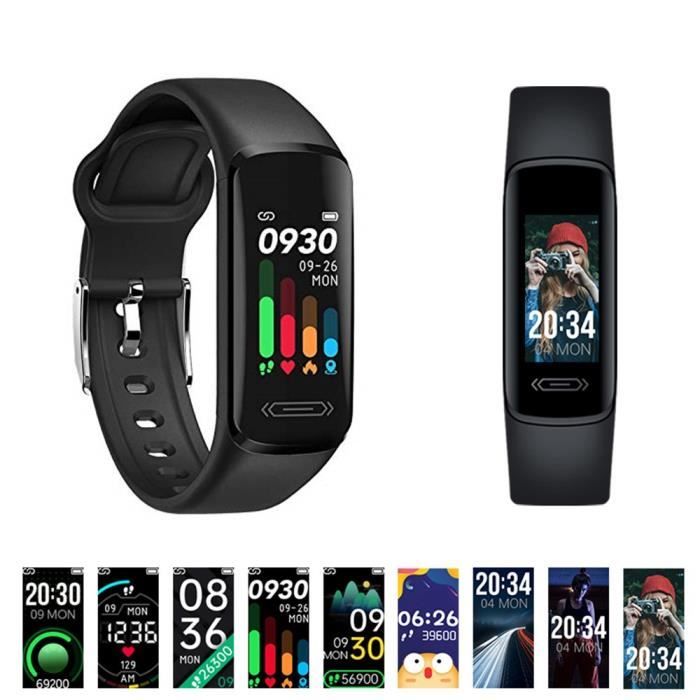 Bracelet de fitness intelligent étanche IP68 Podomètre pour homme et femme Pour iOS et Android