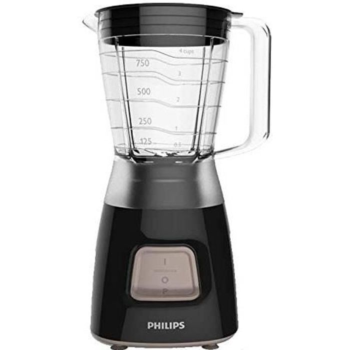 Philips HR2052-90 Blender Daily Basic Noir 450W 1,2L Bol Plastique 1 Vitesse HR2052-90