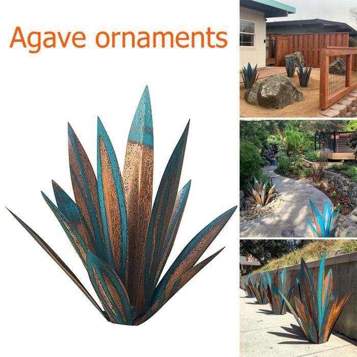 Sculpture en Tequila bleu rustique Agave Art en métal bricolage jardin décor cour décor à la maison