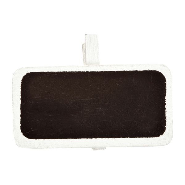 12 ARDOISES SUR PINCE BLANC 4 X 2 CM Blanc