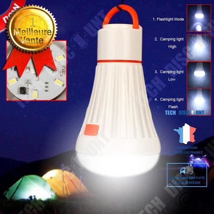 TD® Lanterne de camping 6 LED Éclairage orange campement randonnée camping luminaire de tente 3 x piles AAA 4 modes d'éclairage