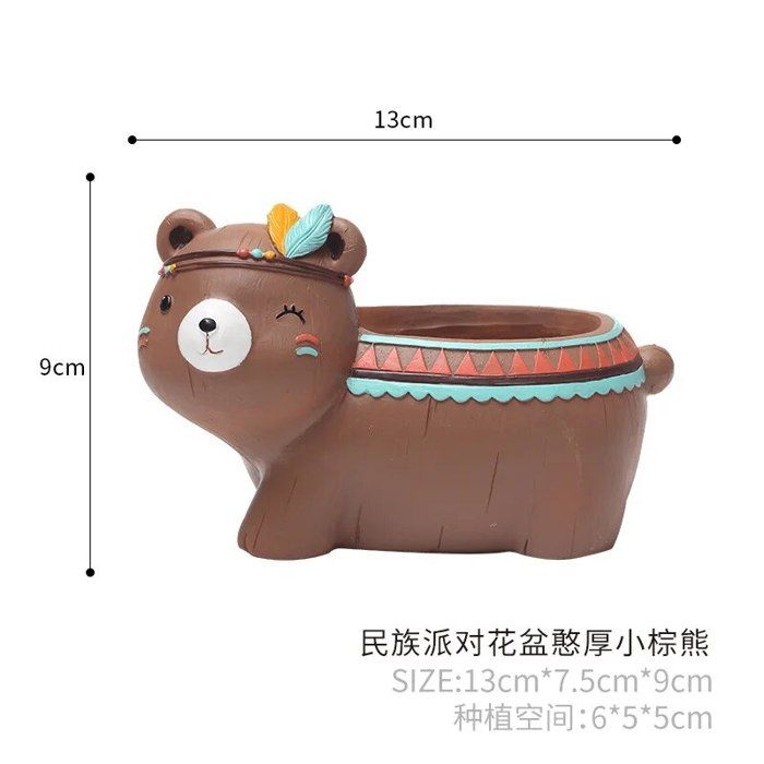 POT DE FLEUR,Style C--Pot De Fleurs En Résine Pour Fille, Pot De