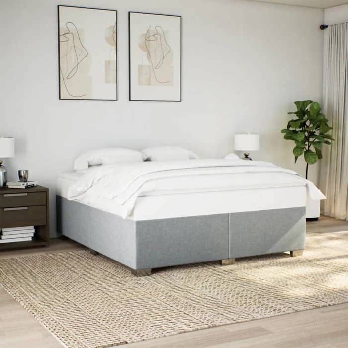 vidaXL Cadre de lit sans matelas gris clair 200x200 cm tissu 3284499