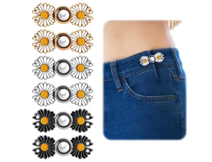 Lot De 6 Boutons De Rallonge Pour Jean - Cuivre Foncé, 1.38", Neuf