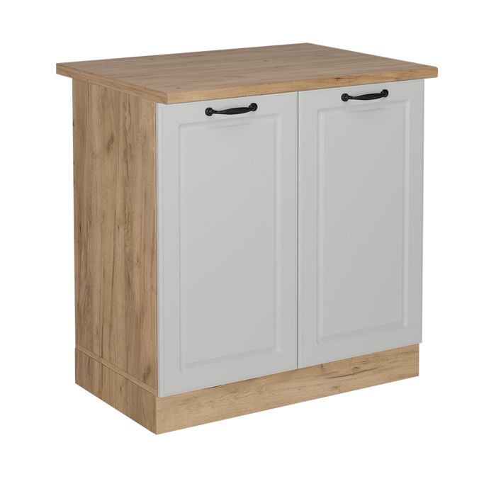 Meuble bas sous-évier R-Line 80cm PT Chêne Blanc campagne/Chêne de force doré Vicco 54145