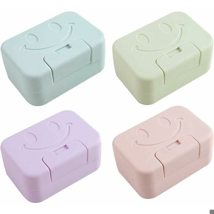 Lot De 6 Boîtes à Savon Portables En Plastique – 7x7x4 Cm, Colorées, Pour Voyage Et Salle De Bain - 1