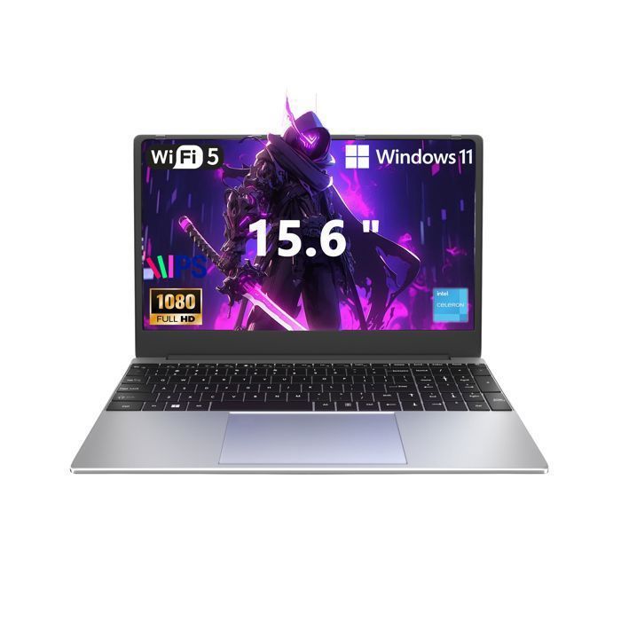 15.6PC portableIntel Celeron N4000(Jusquà 29 GHz)8Go RAM DDR4 256Go SSDWindows 11PROWiFi5Ordinateur Portable
