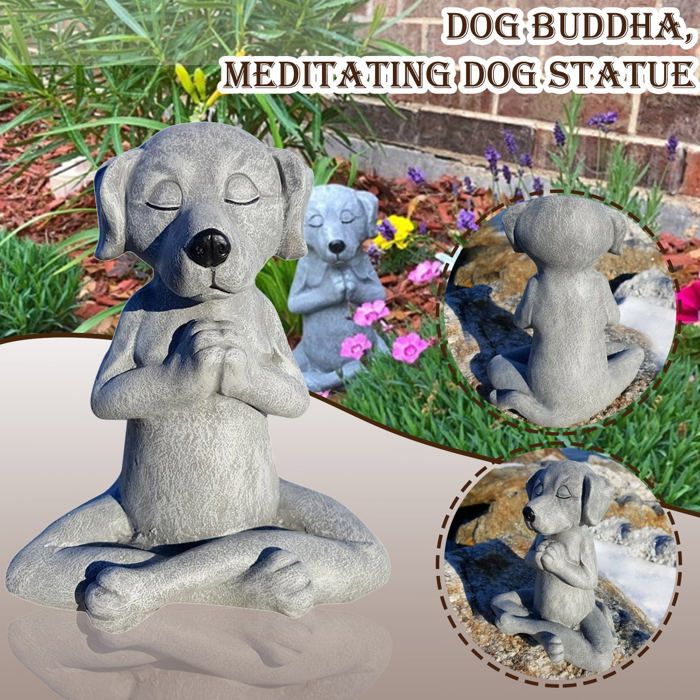 Statue de Bouddha en forme de chien statue de chien en méditation décoration de jardin pour chien de yoga décoration de Noël