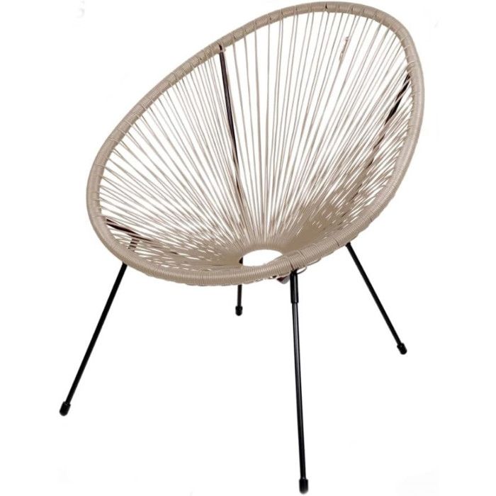 Fauteuil en résine Cabana - Taupe- L 56 x P 72 x H 88 cm
