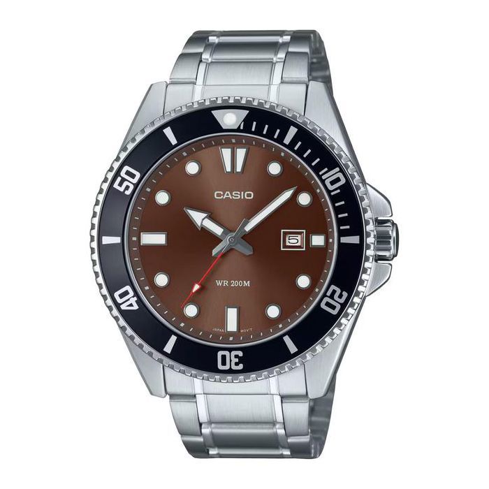 Montre - CASIO - MDV-107D-5AV - Étanche 200m - Cadran marron - Acier inoxydable