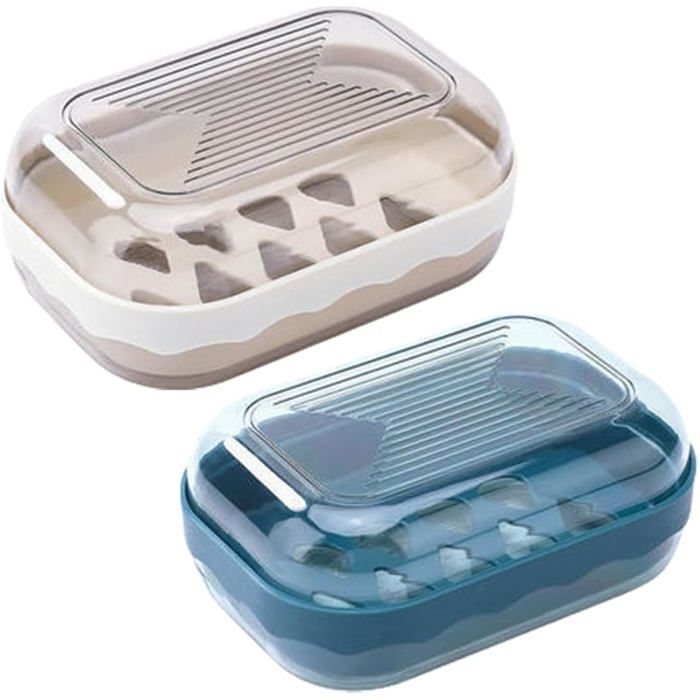 2pcs Boîte à Savon Portable de Voyage avec Couvercle Porte-Savon Étanche et Scellé pour la Maison et Autres activités de Plein Air