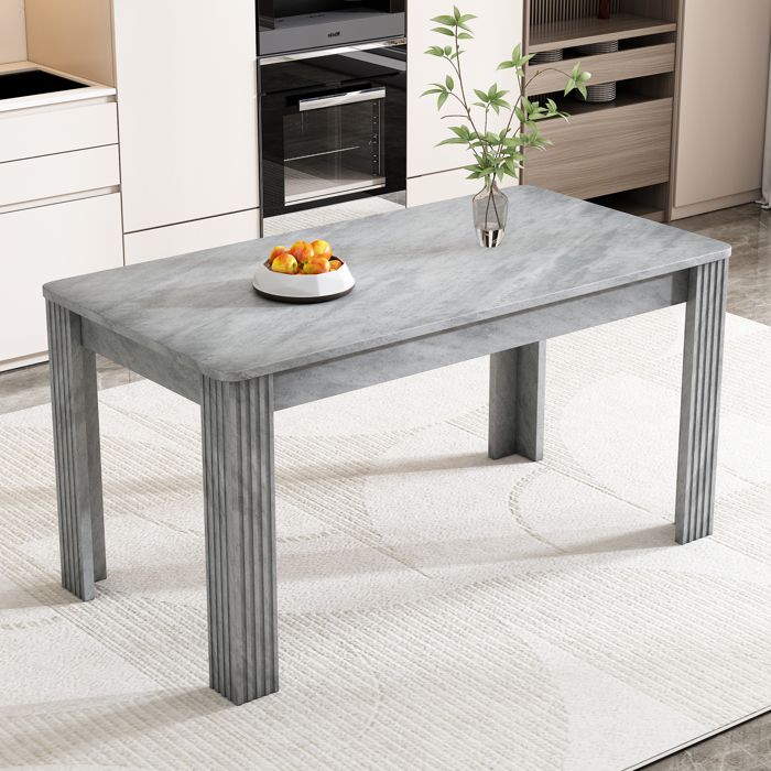 Merax Table à Manger Rectangulaire Grise 116 x 65 x 75 cm Table pour Salle à Manger 4-6 Personnes