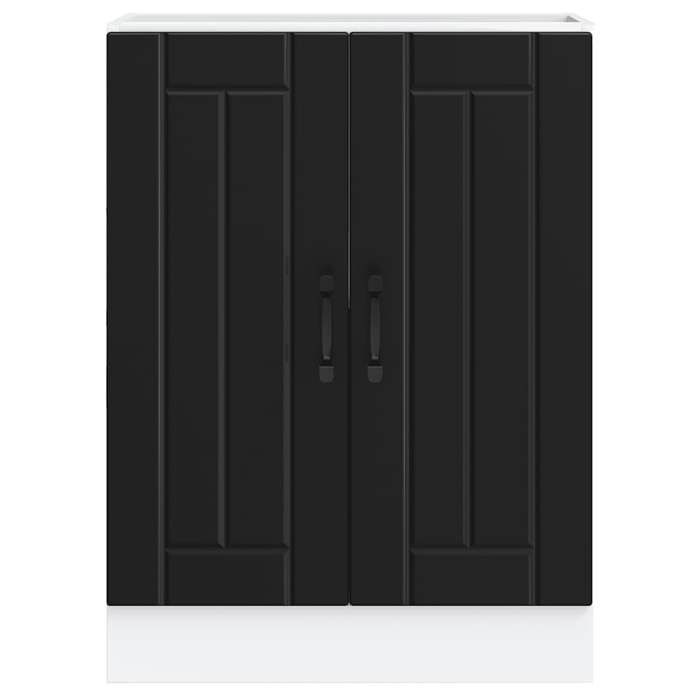 SALE dhiver Armoire sous évier - mango - Meuble cuisine - Lucca noir bois dingénierie EU1176