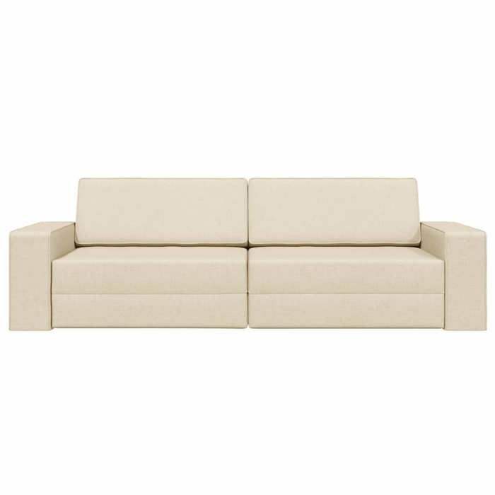 Promotion janvier Canapé-lit Convertible - CLARENCE - 2 en 1 - Crème 245x78x77 cm Velours CC566