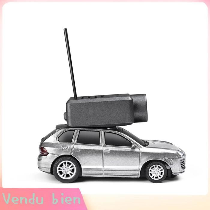 Garosa Voiture avec caméra 1/64 RC Mini voiture avec caméra RC à léchelle 1:64 véhicule jouet jouets electrique Gris argenté
