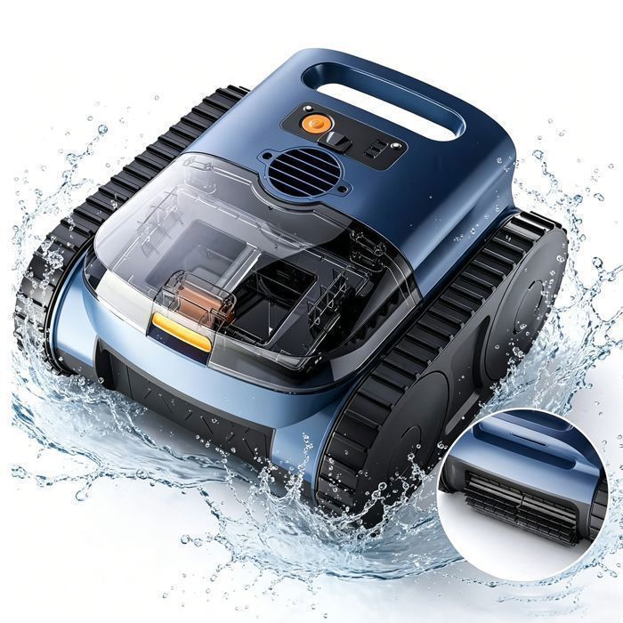 Aspirateur robot de piscine sans fil 3 Modes Fond Parois Ligne d&acute;Eau