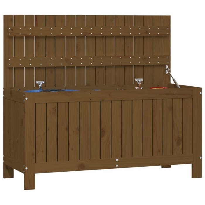 Boîte de rangement de jardin Moderne - NGM - Coffre dextérieur - Charge 100kg - Marron miel 108x425x54cm Bois pin B11