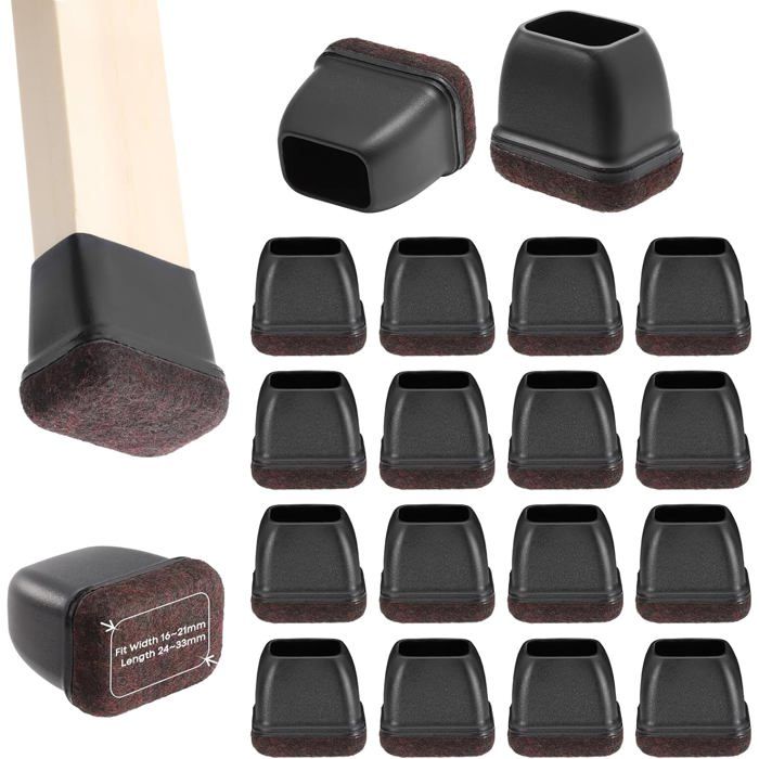 16 Protège-Jambes Pour Meubles Silicone Avec Feutre Protecteurs Rectangulaires Pour Pieds De Table Et De Chaise Protection Du Sol