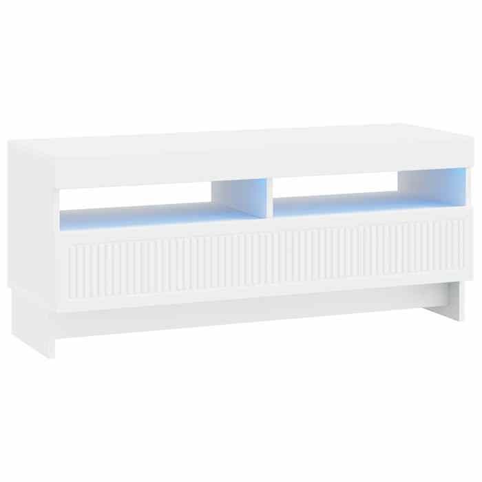 Blanc Meuble TV LED Blanc Bois dingénierie(VIDAXL)_27020