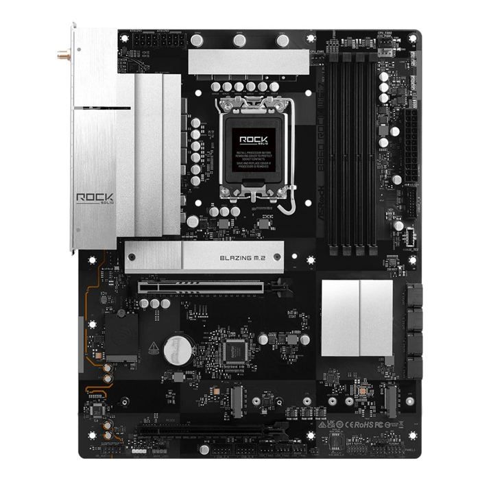 Carte mère AsRock B860 Rock WiFi 7 B860 LGA1851 DDR5 ATX WiFi 7 PCIe 5.0 2.5GbE .2 RAID - vue 2