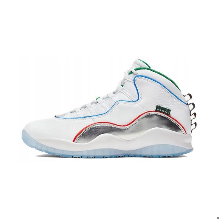 Chaussures de ville Nike Air Jordan 10 Retro Wings Blanc / Clover – Chrome – Black