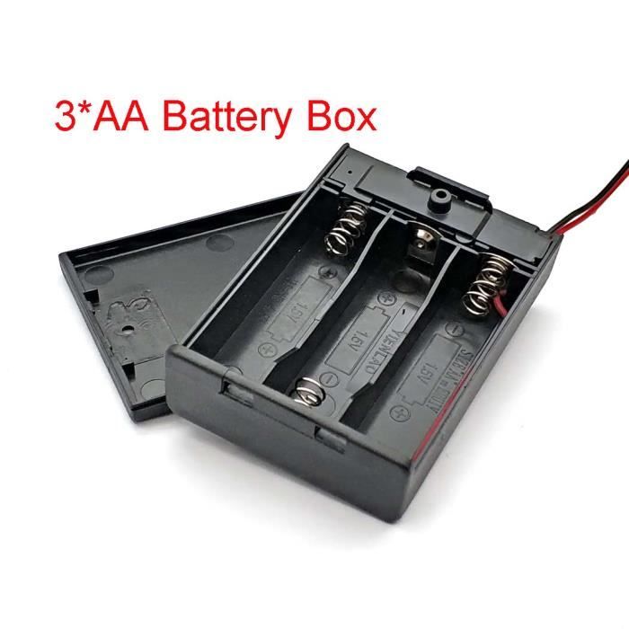 Lot de 6 Supports de Piles 2AA avec USB et Interrupteur, 2 AA 3V Support de Batterie Coque