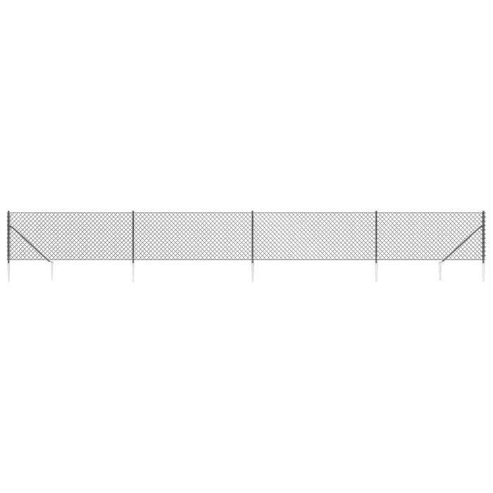 Clôture à mailles losangées - ASHATA - 1x10m - Acier galvanisé avec revêtement de PVC - Anthracite