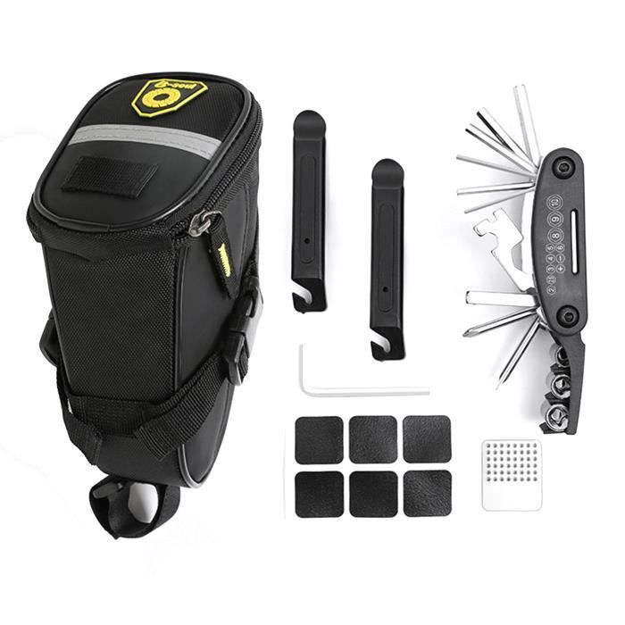 QitinDasen Outil multifonction 11 en 1 pour vélo, portable, compact, réparation et entretien (doré