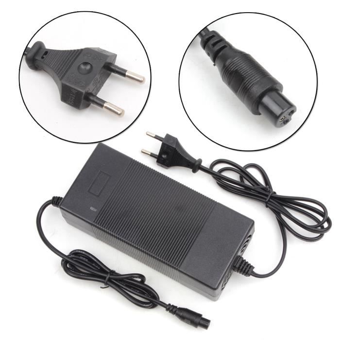 Chargeur Hoverboard 42V 2A – Mini 3 Broches 8.9mm – Universel 36V – Rapide Et Intelligent