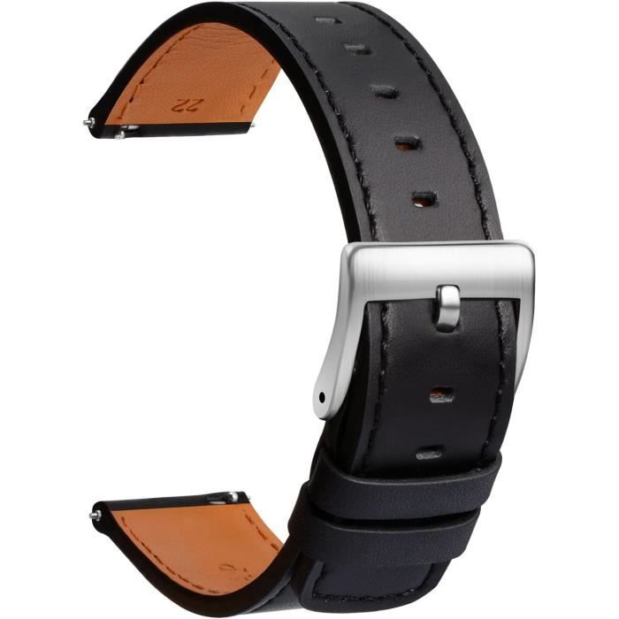 Bracelet De Montre En Cuir De Veau Lisse Marron - Déclipsage Rapide - Taille XL - Watchband Berlin - Neuf Avec étiquettes