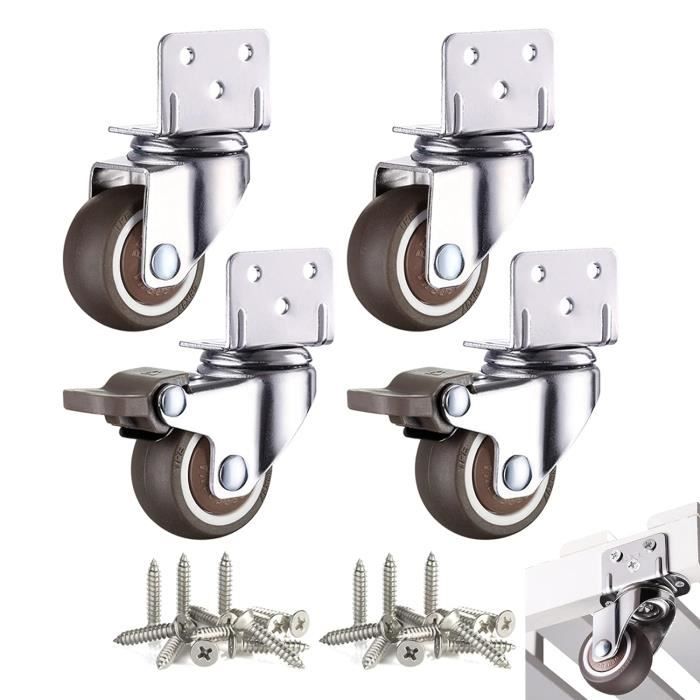 IQWTU Roulettes de eubles robustes de 100 avec freins, double rouleent, roulettes