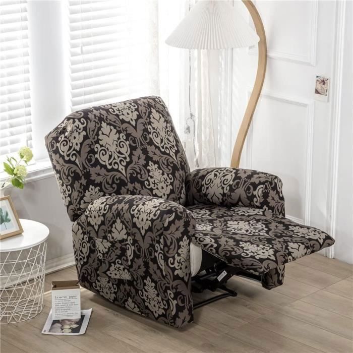Housse de Fauteuil Relax Extensible - Baroque - Impression - Inclinable Electrique - Poche