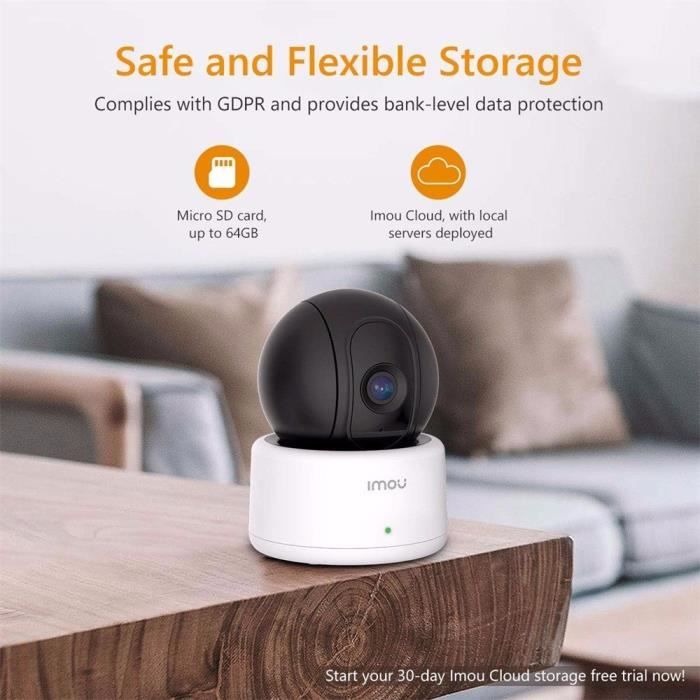 Dahua Imou IPC A22P 2MP Wifi Cam ra IP Rotative PTZ Prise en charge MIC Carte SD Infrarouge Vision Nocturne 2 Voix