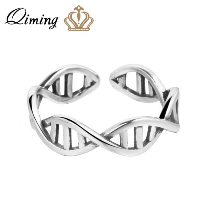 925 Bijoux En Argent Sterling Ouvert Rotation ADN Anneaux Femmes Chimie Élément Charme Antique Bague En Argent Bijoux Filles Cadeau