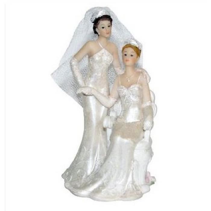 Figurine Mariage Couple De Mariees Femme En Robe Creme Cdiscount Maison