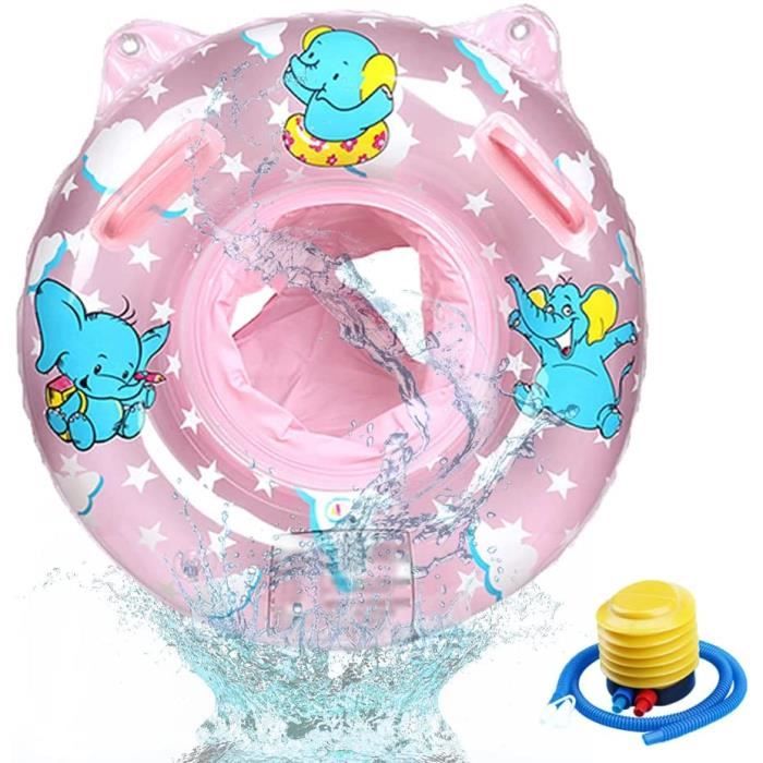 Bouée De Natation Bébé – Siège Gonflable 55 Cm – 12-36 Mois, 27 Kg Max – PVC Résistant – Bleu, Rose, Vert