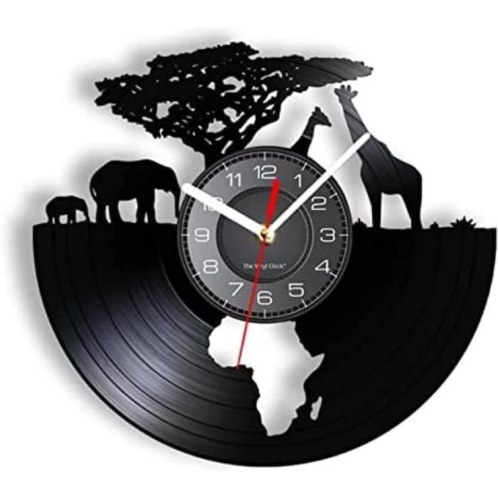 Wisyurt Horloge Murale Vinyle Nostalgique Ultra-Silencieuse 30 Cm - Décoration Café Bar Rétro