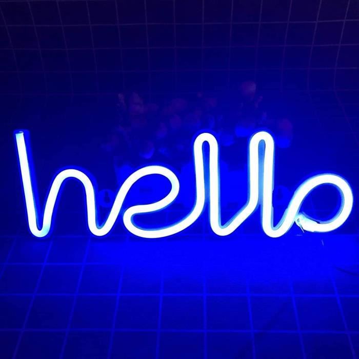 Lettre Néons, Led Neon Signs Night Light Hello Neon Lights Pour Les