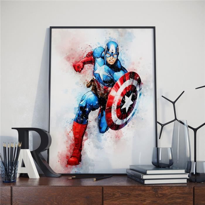 DKJ-16499 Peinture Aquarelle de Super Héros Marvel Avengers Toile