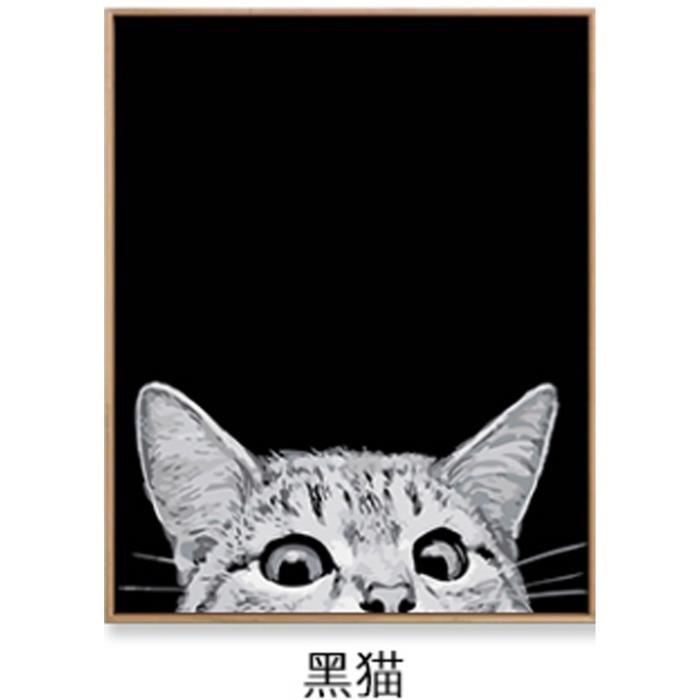 Chat noir Kit de peinture acrylique DIY pour adultes, 40 x 50 cm (sans cadre)  - Cdiscount Beaux-Arts et Loisirs créatifs