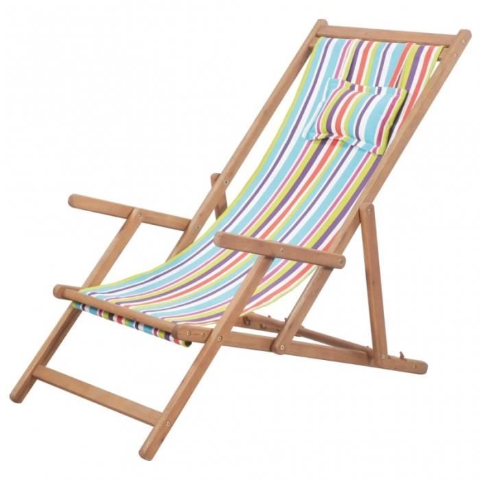 Get Wallpaper Chaise Pliante De Plage Tissu Et Cadre En Bois Multicolore For iPhone