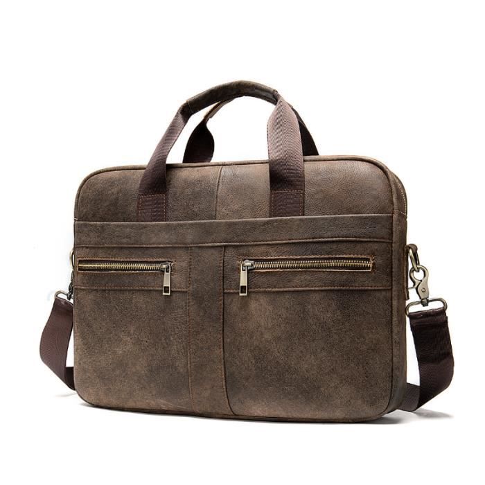 Sac pour ordinateur portable en cuir pour hommes