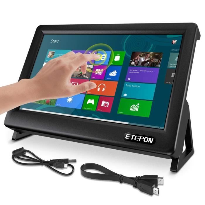 Vente Ecran PC ETEPON pour écran Raspberry Pi 4, Moniteur Tactile capacitif IPS HDMI de 7 Pouces - Écran LCD 1024 * 600 HD pas cher Vente Ecran PC ETEPON pour écran Raspberry Pi 4, Moniteur Tactile capacitif IPS HDMI de 7 Pouces - Écran LCD 1024 * 600 HD pas cher