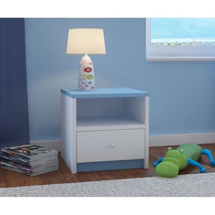table de chevet enfant 40 cm x 39 cm x 30 cm - bleu